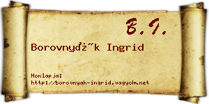 Borovnyák Ingrid névjegykártya